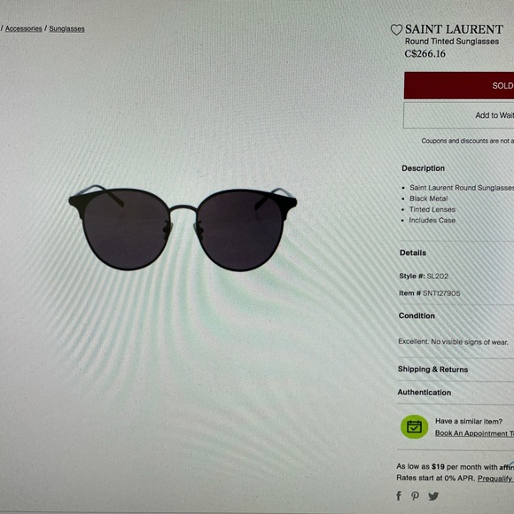 Saint Laurent vintage tinted sunglasses - Picture 5 of 5